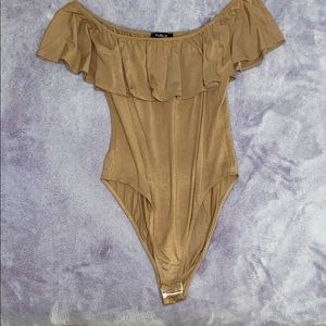 PUBLIK flounce off the shoulder bodysuit